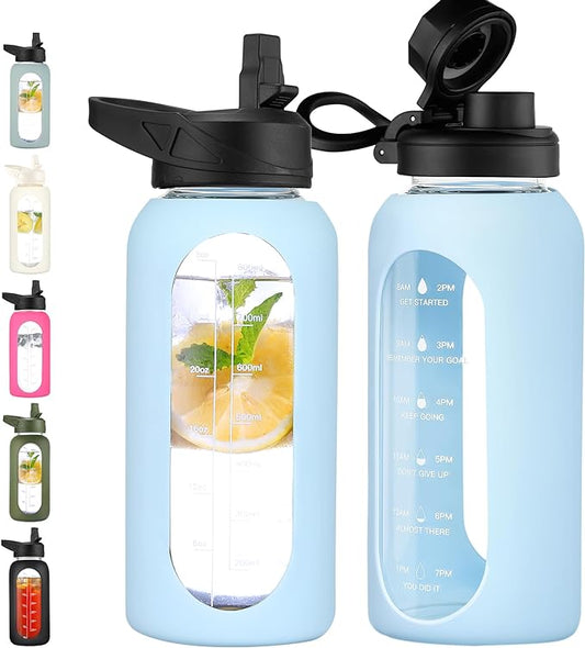 CIVAGO 32 oz Glass Water Bottle