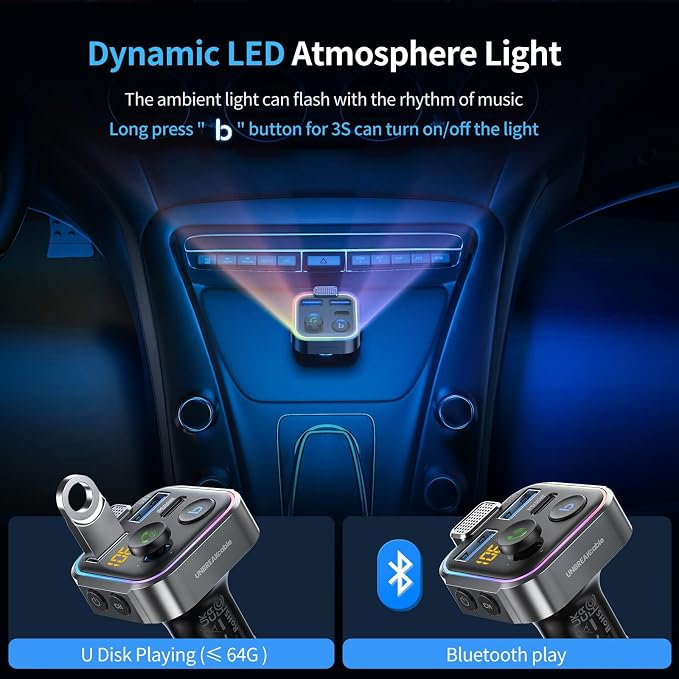 UNBREAKcable Bluetooth FM Transmitter