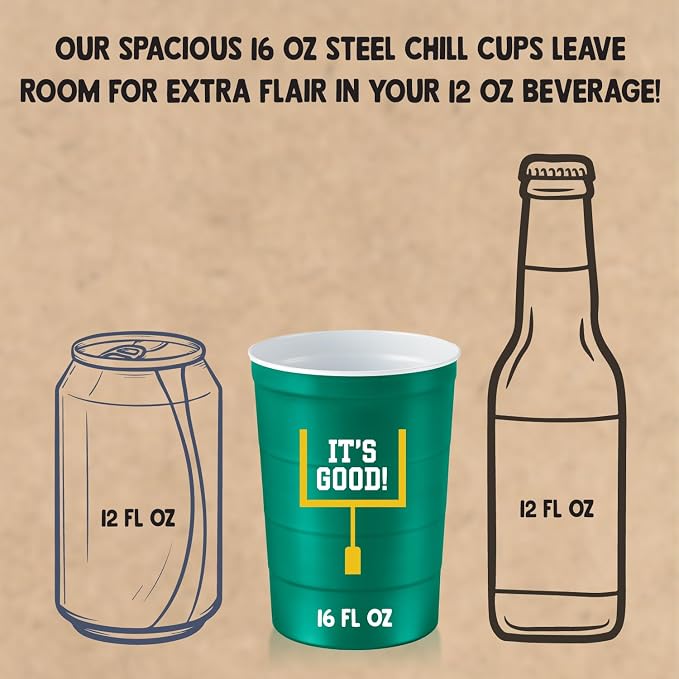 Steel Chill Cups 16 oz. Reusable Party Cups, 100% recyclable