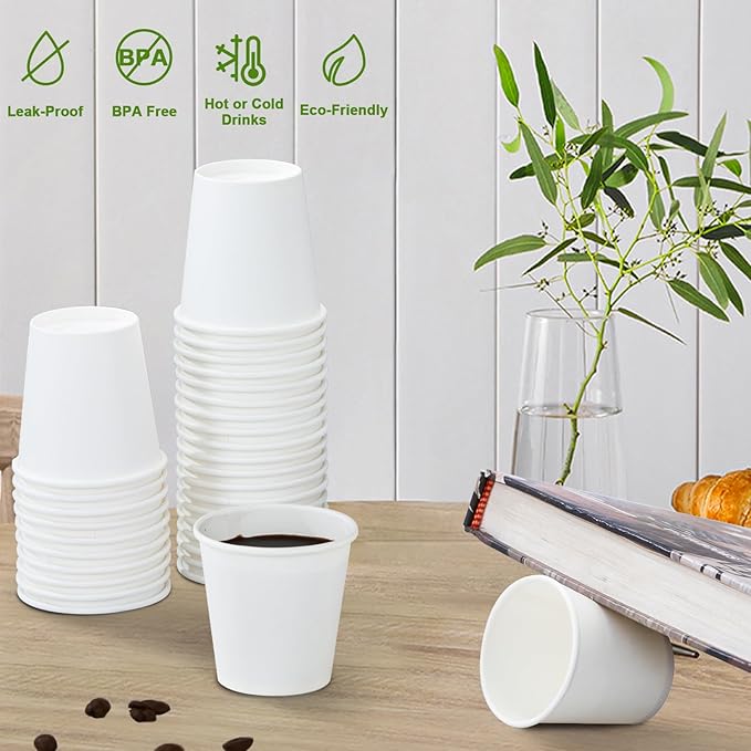 SIUQ 600 Pack 3 oz Paper Cups, Small Disposable Bathroom Mouthwash Cups | Mini