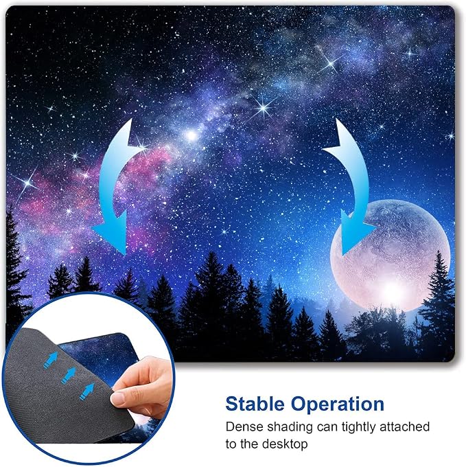 Mouse Pad, Forest Moon Mouse Pad, Washable Square Cloth Mousepad