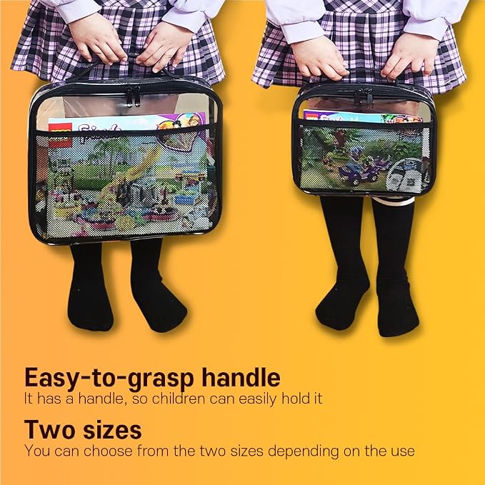 holay 4 Packs PVC Zippered Blocks Set, Board game Storage Organizer Case
