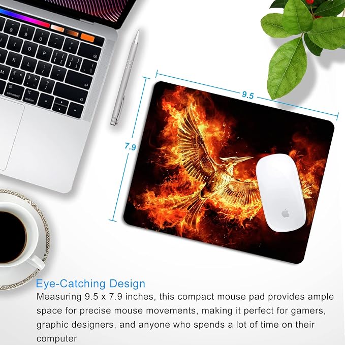 Cool Phoenix Mouse Pad Personalized Design, Non-Slip Surface, Rubber Base