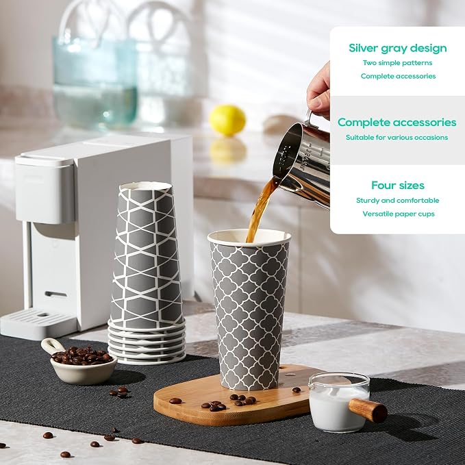 JOLLY PARTY 20 oz Paper Coffee Cups, Disposable Coffee Cups