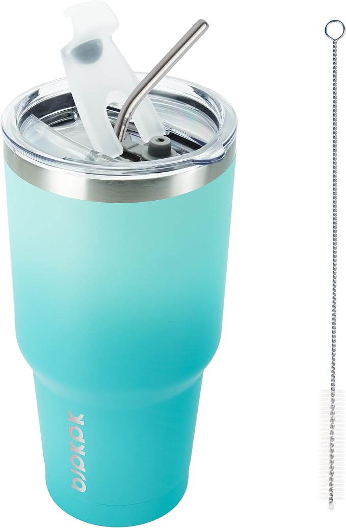 BJPKPK 30 oz Tumbler with Lid and Straw, Insulated Stainless Steel Cup | Double