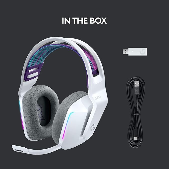 Logitech G733 Lightspeed Wireless Gaming Headset, Suspension Headband,
