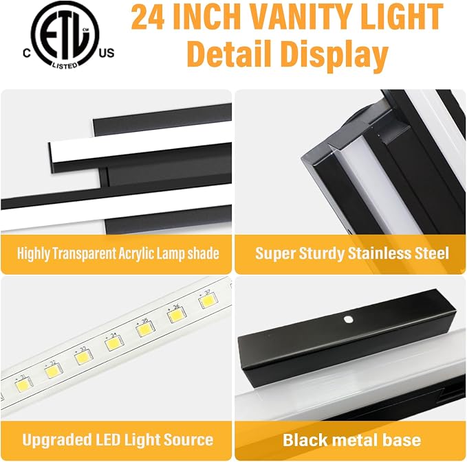 24 inch Bathroom Vanity Light-Bathroom Light Fixtures/Lighting
