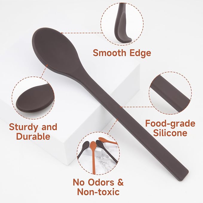 4PCs Silicone Stirring Spoons for Coffee Tea | 6.85-Inch Coffee&Espresso