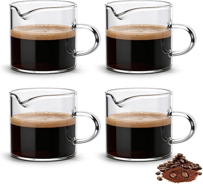 Gulex Espresso Cups Set of 4 Glass Coffee Cups