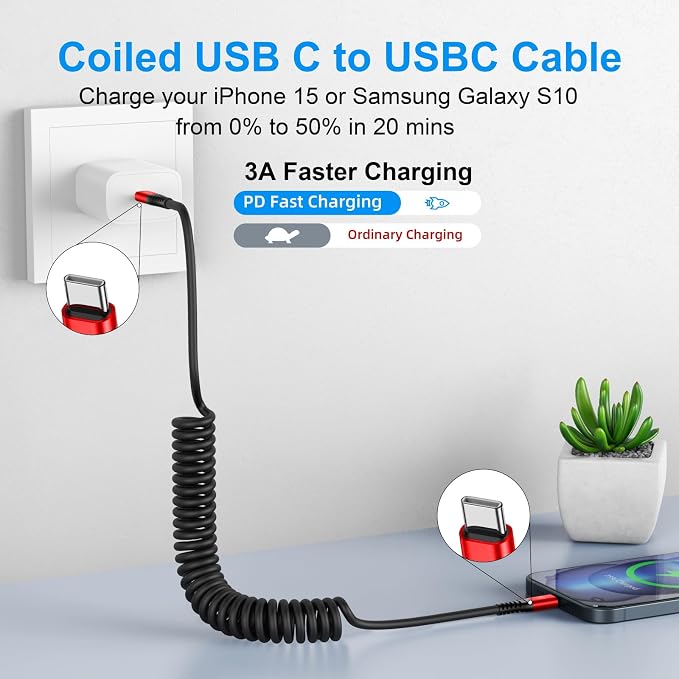 USB C to USB C Cable 6ft, Type C Fast Charging Compatible