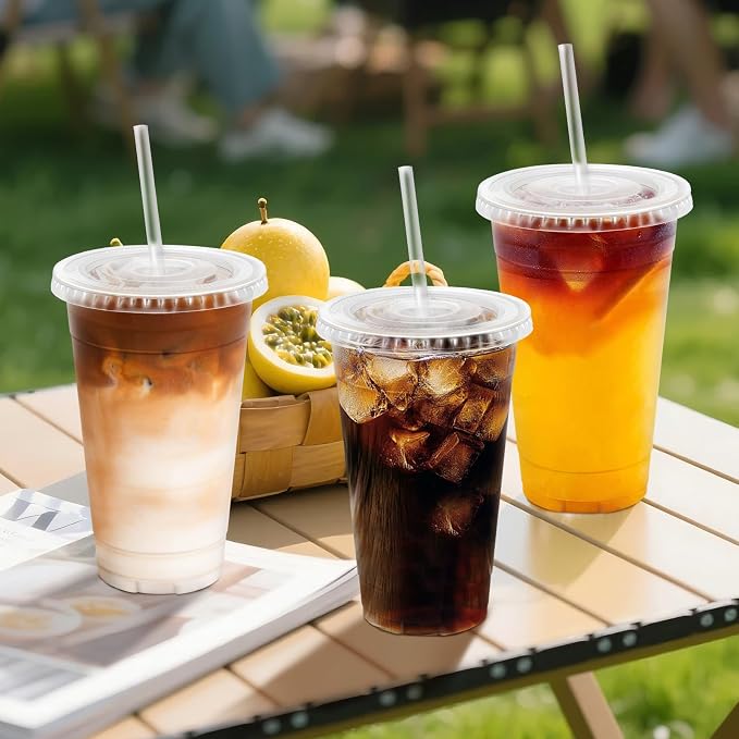 Clawsoff 100 Pack 20 oz Disposable Clear Plastic Cups