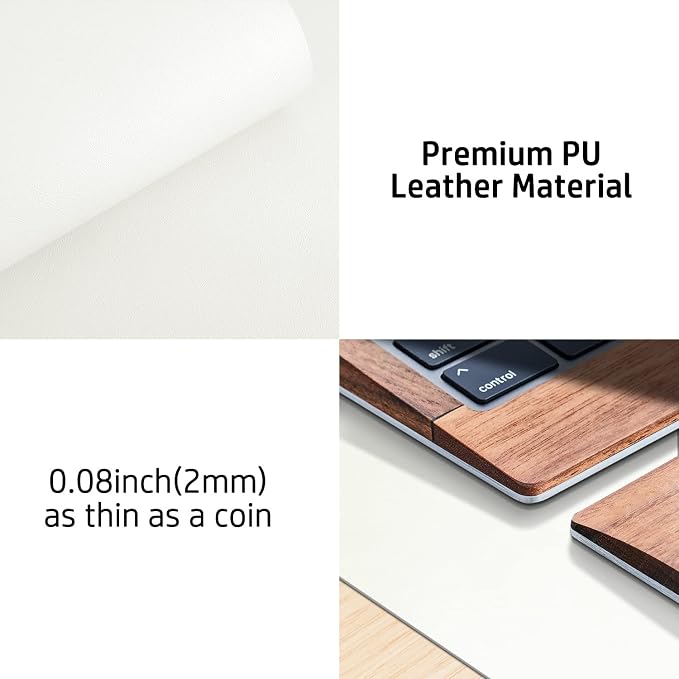 Aothia Leather Desk Pad Protector, Mouse Pad, Office Desk Mat, Non-Slip PU