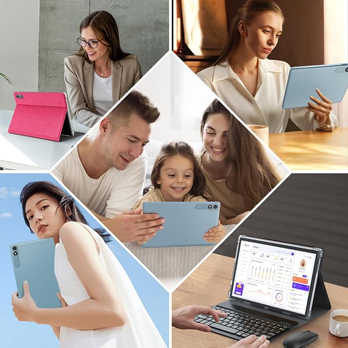 Android Tablet with Keyboard, 10 inch Android 15 tablet, 24GB RAM 128GB ROM