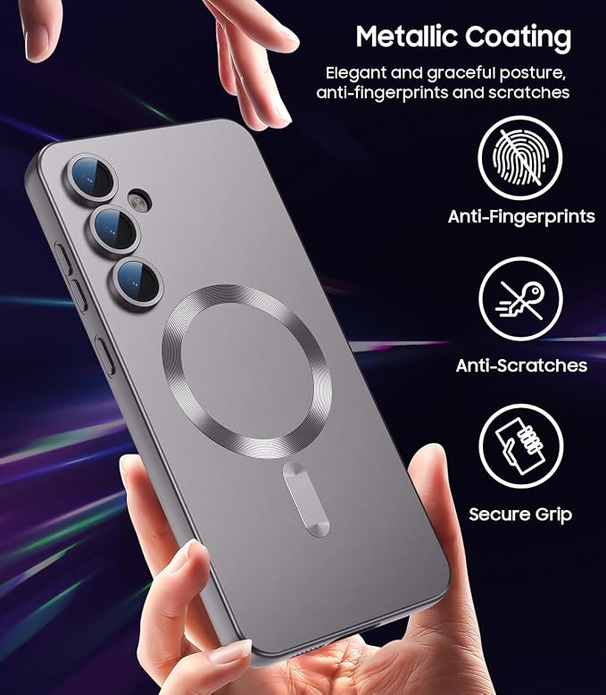 Magnetic for Samsung Galaxy S24 FE Case Slim Soft Silicone Bumper Shockproof