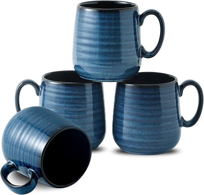 Hasense Small Coffee Mugs 8 oz, Ceramic Cappuccino Cups Set of 4, Espresso Mug