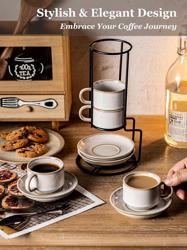 Gomakren 2.5 Ounce Espresso Cups Set of 4