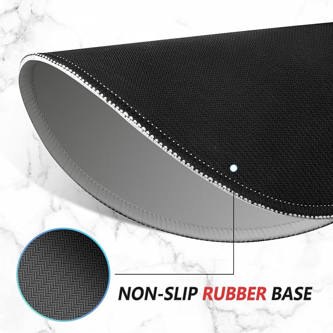 ITNRSIIET Mouse Pad Non-Slip Rubber Base Smooth Surface Stitched Edges