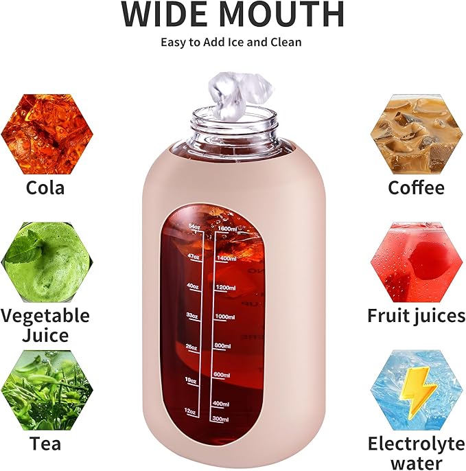CIVAGO 64 oz Glass Water Bottle