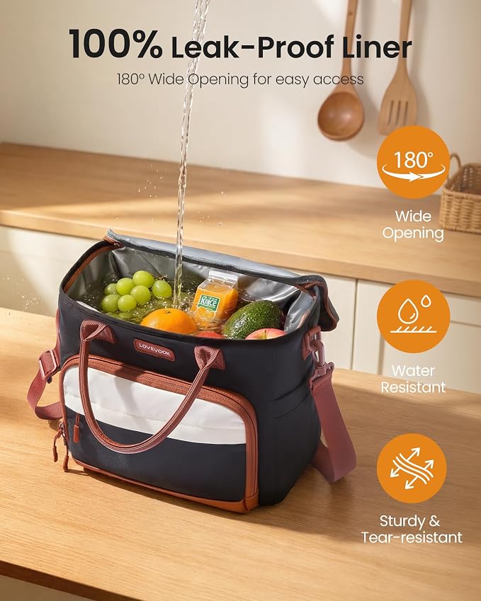 LOVEVOOK Lunch Box for Women, Adult Lunch Bag for Work, Cassis Purple |