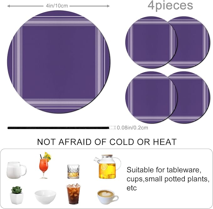 Vintage Purple Coasters Set of 4 Absorbent Coasters