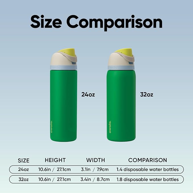 Owala FreeSip Stainless Steel Water Bottle 24 oz Putting Green