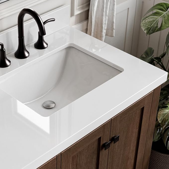 Cambridge 61 Inch Double Rectangular Sink Bathroom Vanity