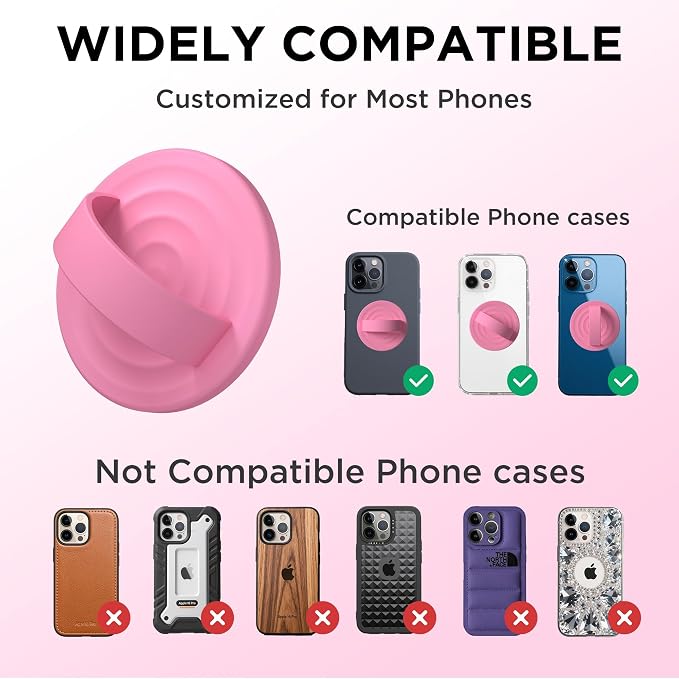 Magnetic Phone Ring Grip Holder, Silicone Finger Loop Grip, Compatible