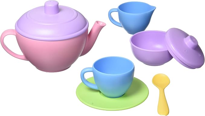 Green Toys Tea Set, Motor Skills, Language & Communication Kids Role Play Toy.