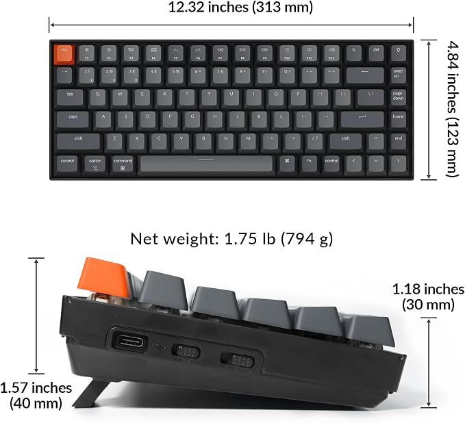 Keychron K2 75% Layout Bluetooth Wireless Mechanical Keyboard K Pro Brown