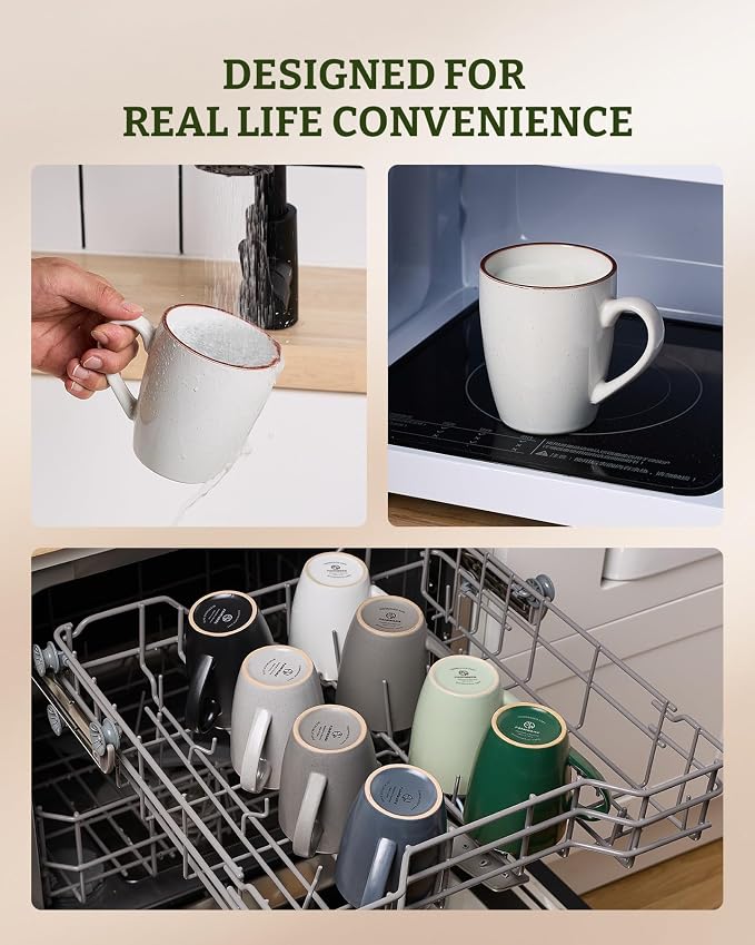 famiware Venus Coffee Mugs Set of 6, 13 oz Ceramic Stoneware Mug Cup Set |