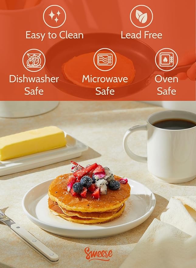 Sweese 7.4 Inch Porcelain Dessert Plates, Microwave Oven Safe