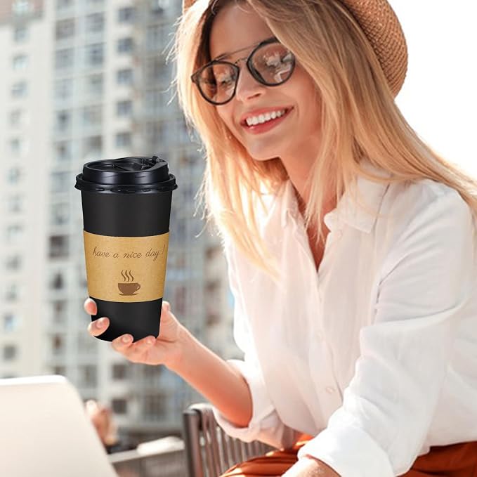 Lamosi 20 oz Coffee Cups 50 Pack, Disposable To Go Paper Cups