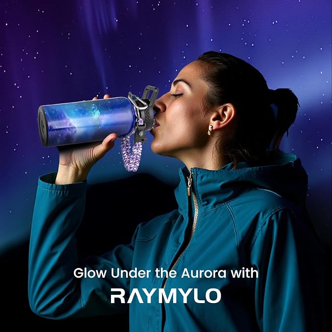 RAYMYLO Insulated Water Bottle 32 oz, Triple Wall Vacuum Stainless Steel |