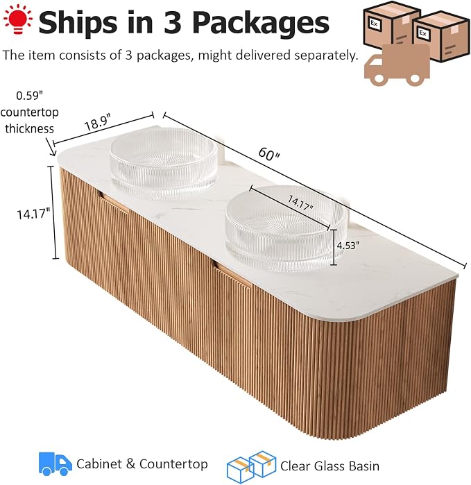 60" Bathroom Vanity with Double Sink