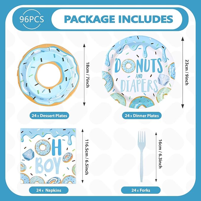 96Pcs Donut Baby Shower Decorations