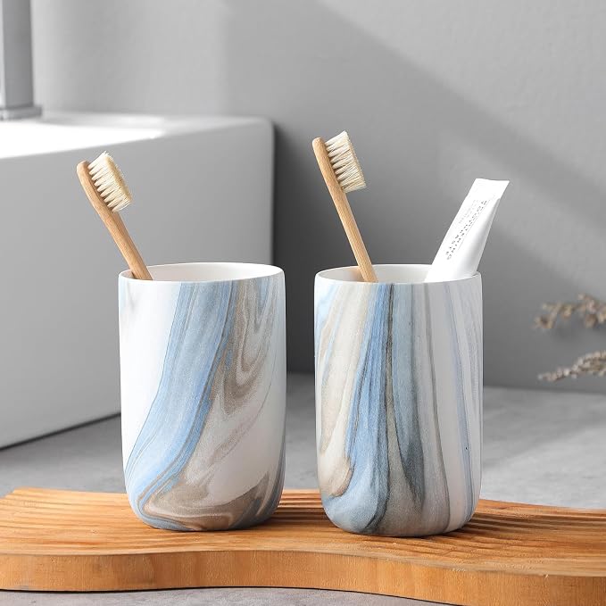 Blue Marble Toothbrush Holders