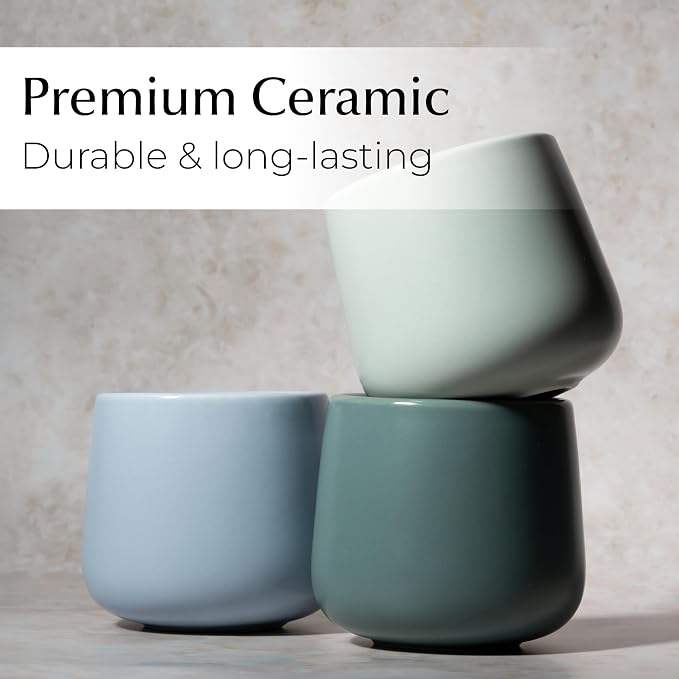 MIAMIO - Ceramic Cup Set of 4, Coffee Mugs - Nami | Coffee Cup Set / Ceramic