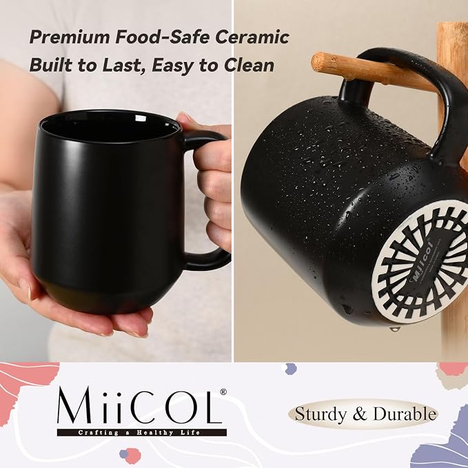 Miicol Ceramic Coffee Mug, 16 oz Large Coffee Cup, Tea Mug