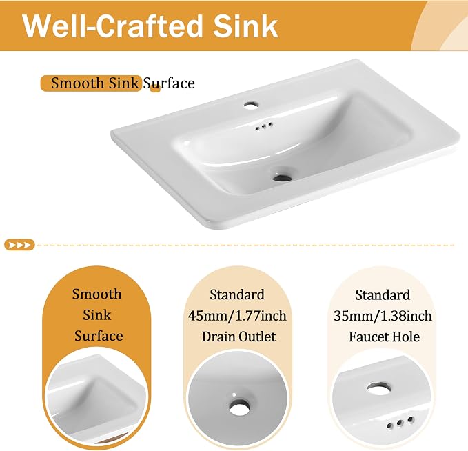 28 Inch Wall-Mounted Vanity