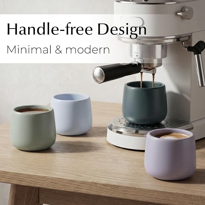 MIAMIO - Ceramic Cup Set of 4, Coffee Mugs - Nami | Coffee Cup Set / Ceramic