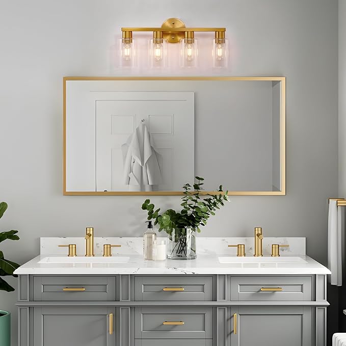 4 Light Gold Bathroom Vanity Light