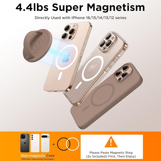 Magnetic Phone Ring Grip Holder, Silicone Finger Loop Grip, Compatible