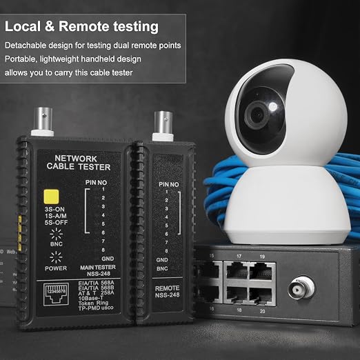 Dual-Function Coaxial & RJ45 Network Cable Tester