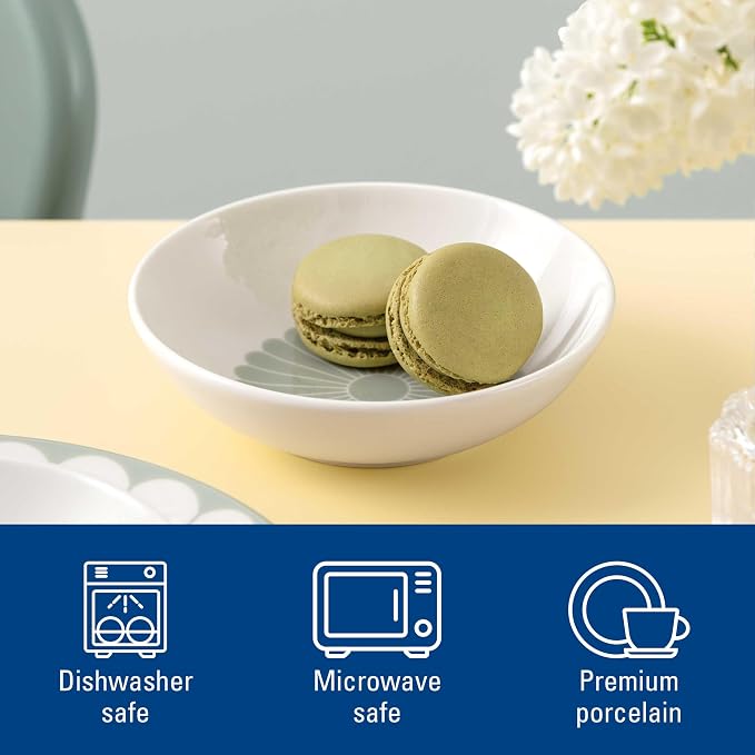 Villeroy & Boch Fleur Vert Dessert Bowl, Creamy White/Green, 3.75 oz | Creamy