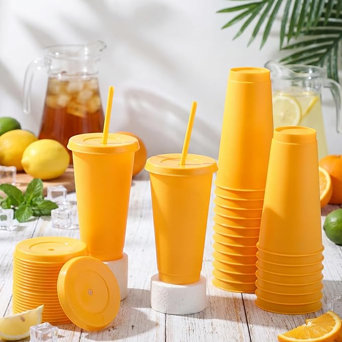 Honeydak 30 Pack Tumbler with Straw and Lid Bulk Cups