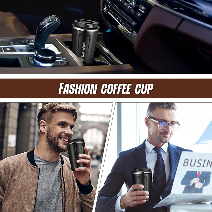 Sieral 4 Pcs 13 oz Travel Coffee Mug Insulated Reusable Coffee Cups