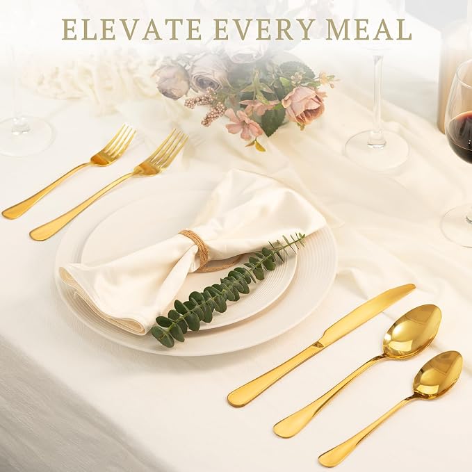 Astercook Silverware Set 48-Piece Gold Flatware Set