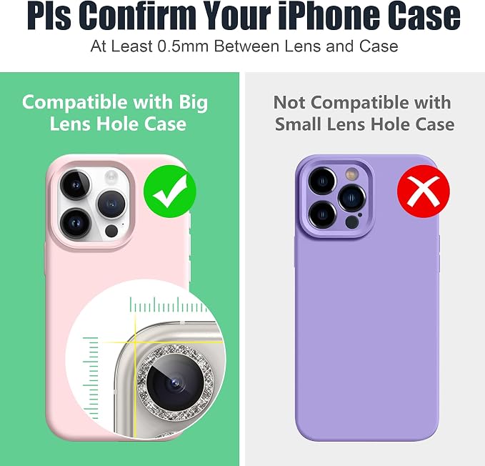 AGVEE 3+3 6 Pack for iPhone 16 Pro 6.3" / 16 Pro Max 6.9" Camera Lens Cover