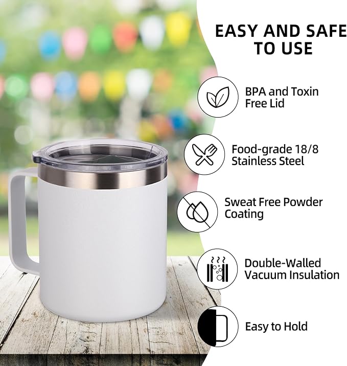Volhoply 14oz Insulated Stainless Steel Coffee Mug
