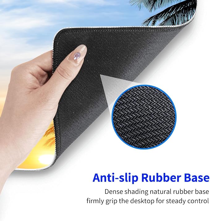 Large Gaming Mouse Pad with Stitched Edges, Extended Desk Mousepad with